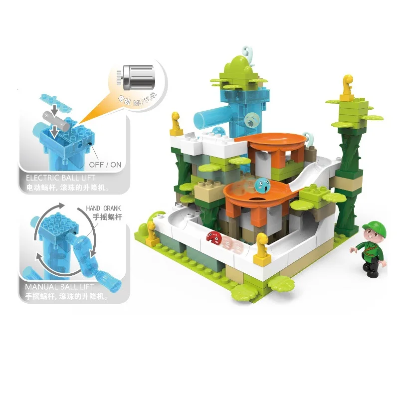 

automatic cyclic track castle building blocks table baby toys Educational DIY Toy for Children gift education model