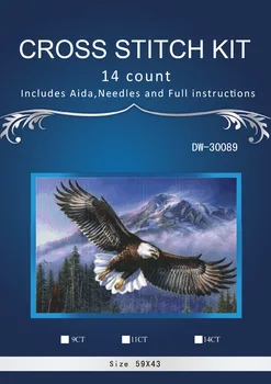 

oneroom Free Delivery Top Quality Lovely Counted Cross Stitch Kit Colorful flying eagle in the sky embroidery