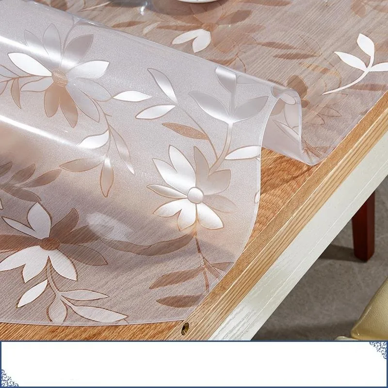 Soft mat table cloth Transparency PVC TableCloth Waterproof Oilcloth Dining kitchen table mats home textile soft glass placemats