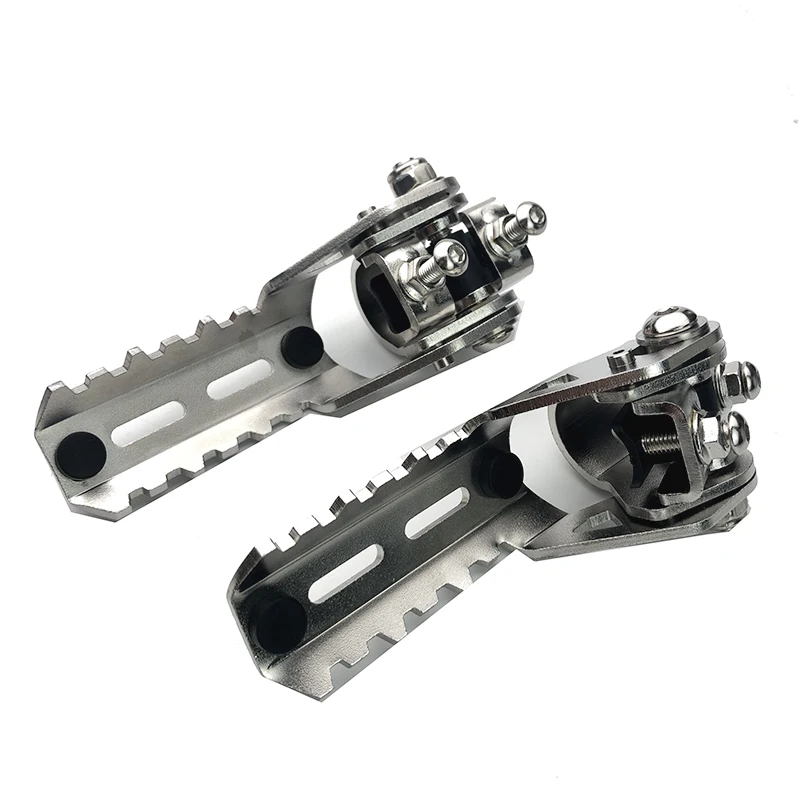 Pair 22mm/25mm Tube Highway Foot Pegs for BMW R1200GS Pipes Tiger Explorer Clamp