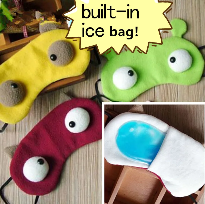 3D Cute Eyeball Cartoon Sleeping Eye Mask Anti light ice