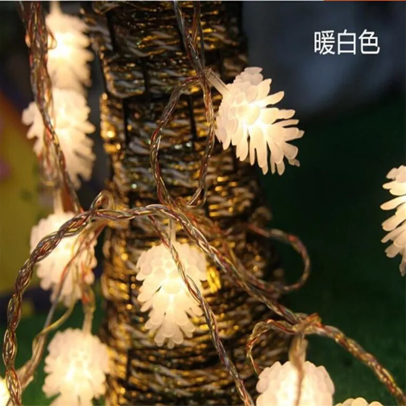4M/20leds Colorful Modeling LED String Pinecone Flashing Christmas Lights Garlands for Holiday Party Wedding Decoration 11