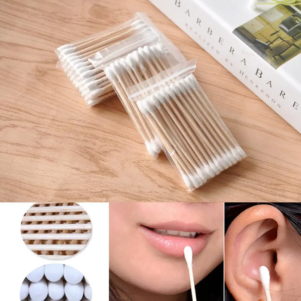 New Fashion Wood Cotton Head Health Makeup Cosmetics Ear Clean Jewelry Cleaner Cotton Swab Stick