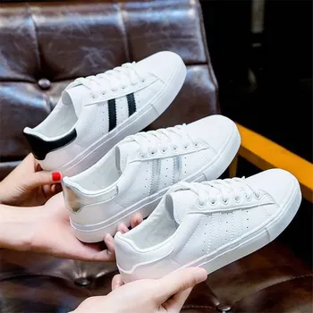 

Women Casual Shoes Female Casual Women Sneakers Flats Girl Breathble Vulcanized Shoes Lace Up White Shoes Zapatos De Mujer