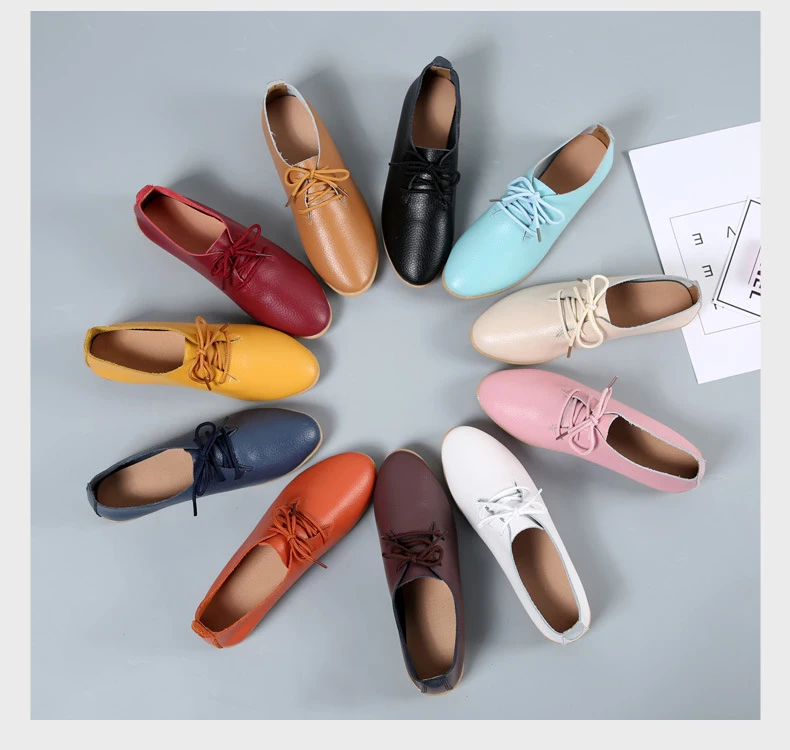 Весенние туфли-оксфорды; модная женская обувь на плоской подошве; повседневные Мокасины на шнуровке; лоферы; женская обувь; zapatos mujer; большие размеры