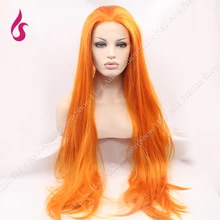 Best Quality Orange Cosplay Heat Resistent Synthetic Hair Lace Front Wig – Free Shipping!