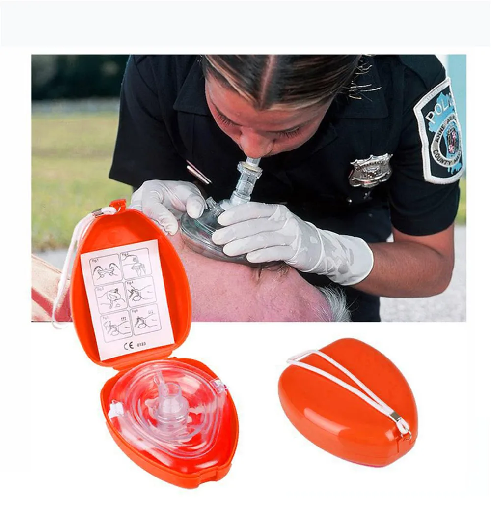 

CPR Resuscitation Rescue Emergency First Aid Mask CPR Breathing Mask mouth Breathing Check Valve Tool Free Shipping