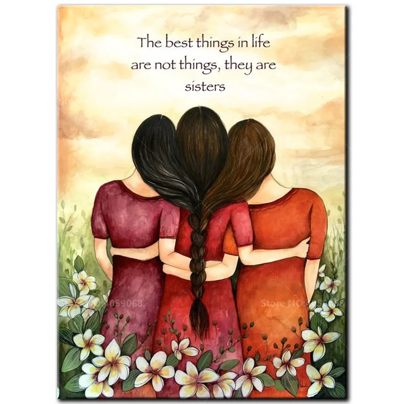 

5D DIY Diamond Painting girl Full Square Diamond Embroidery Forever sister Cross Stitch Pictures Of Rhinestones Mosaic A1016