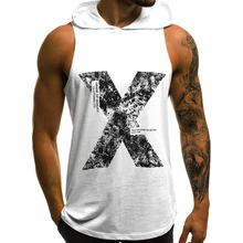 Специальное предложение, Новое поступление,, импортные товары, мужской жилет без рукавов с капюшоном и буквенным принтом