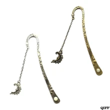 Прямая поставка и светящиеся волосы булочка ретро пятиконечная звезда светящаяся металлическая флуоресцентная подвеска в форме Луны BookmarkJune 3