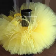 Милые желтые юбки-пачки для малышей пышные фатиновые юбки для девочек балетные юбки-американки с бантом из ленты, детский праздничный костюм, юбки, одежда