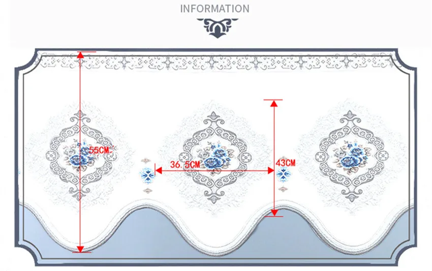 QGVLish 55 см Широкий синель короткие занавески ткани DIY valance сценическая спальня гостиная диван окно Декор занавески аксессуары