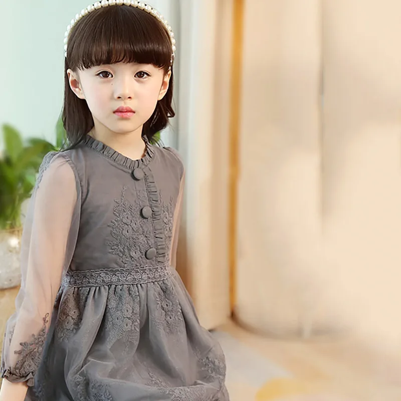 Najtaniej Girls Dress 2018 wiosenna dziewczyna cienka koronka księżniczka sukienka dzieci bawełniane sukienki siateczkowe na sukienka na wesele 2 14Y dzieci ubrania