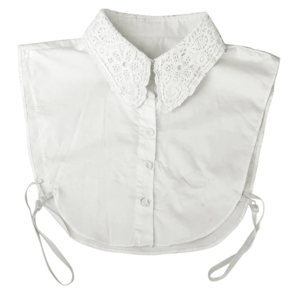 Imc Для женщин Цветочный Расщепление съемный воротник половина рубашка блузка (белый)