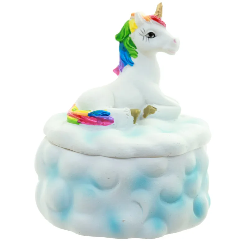 Collectible Rainbow Unicorn Cloud Trinket Box Fairy Horse Jewel Case Jewellery Keepsake with Fairytale Lid | Дом и сад