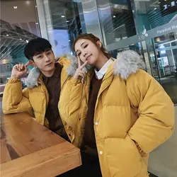 Зимнее модное хлопковое пальто корейский тренд мужской теплый хлеб полосатый каждодневный свободный дикая Молодежная верхняя одежда