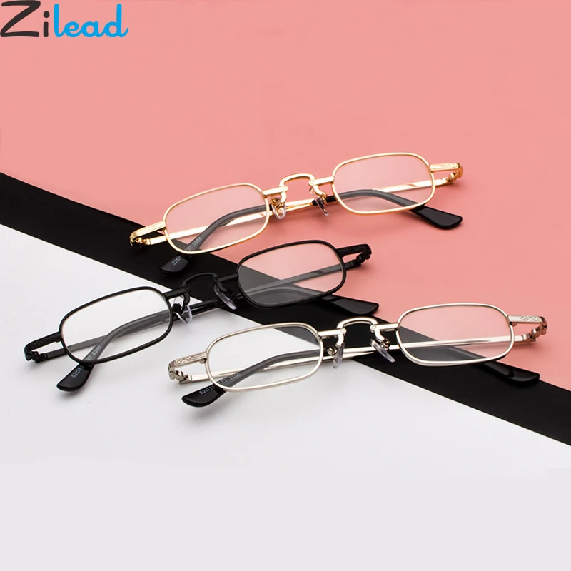 

Zilead Small Frame Rectangle Glasses Frame For Woman&Men Metal Optical Spectacle Plain Eyeglasses Eyewear Unisex