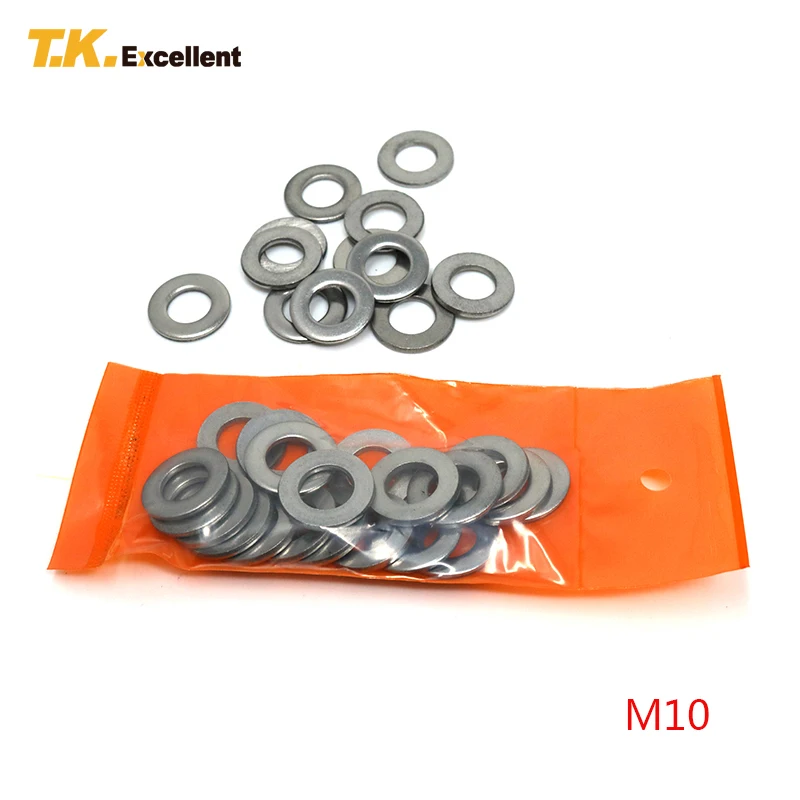 

T.K.Excellent 20 Pieces M10 Flat Washer Gasket Stainless Steel Hardware Fasteners Tools Washers Pickling Cleaning Passivation