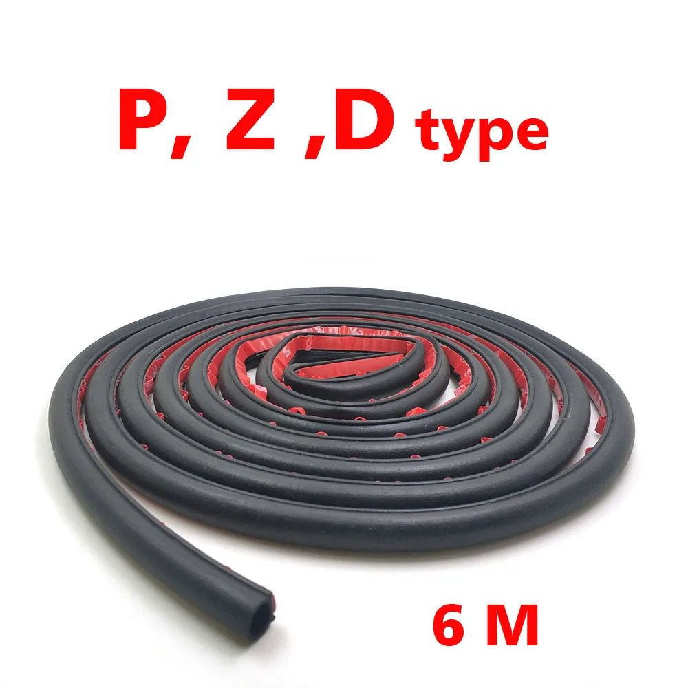 

6 Meter Z P D type 3M adhesive car rubber seal Sound Insulation , car door sealing strip weatherstrip edge trim noise insulation
