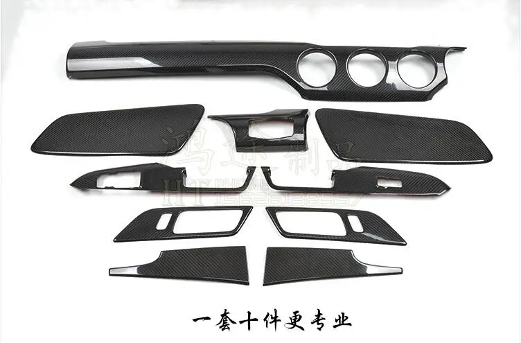

Carbon Fiber Car interior Air Vent Window Lifter Switch Cover Trims For Ford Mustang 2015 2016 2017 (10PCS/SET)