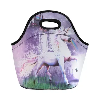 

Unicorn Cartoon Pattern Prints Students Picnic Case Insulated Custom Lunch Bag for School Thermo Picnic Thermal Lunch Box Retail