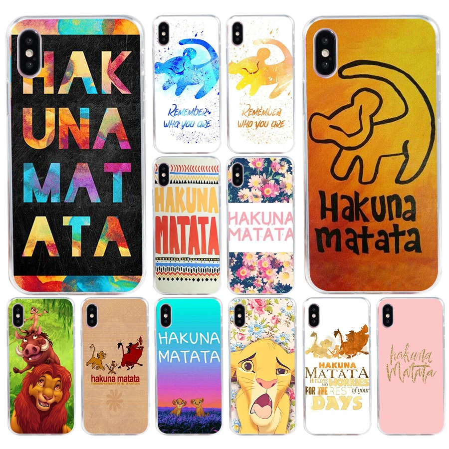 

110H hakuna matata The Lion King Soft Silicone Tpu Cover phone Case for iphone 5 5s se X XR XS Max case