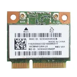 QCWB335 AR956X беспроводная сетевая карта lan, Wi-Fi + BT4.0 WCBN612AH-L6 половина PCI-E 2,4 ГГц 802.11b/g/n для lenovo IdeaPad S510p B50-30 B50-35