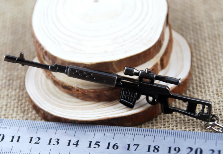 

SOSW-Mini Dragunov Sniper Gun Model Pendant Lobster Hook chain Gray