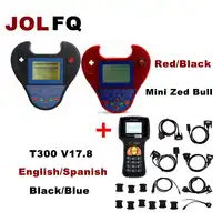 2018 Auto car Key Programmer T300 T-300+ V17.8 English/Spansih and mini Smart zed bull Key Programmer OBD2 CAR key code reader