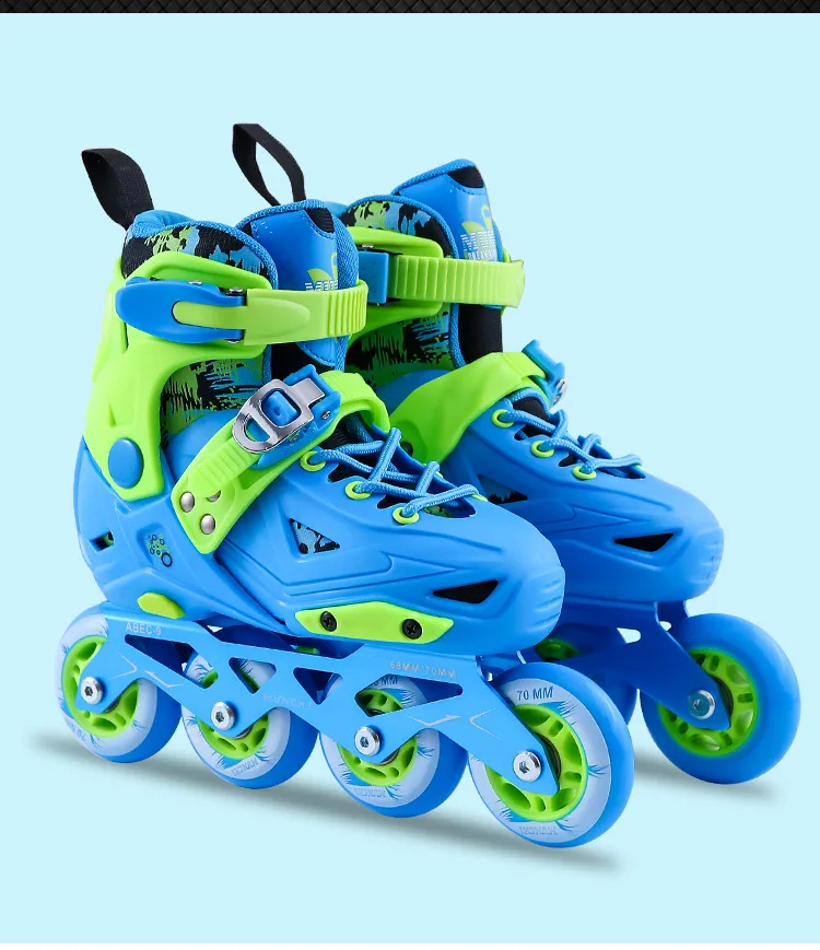 تزلج أحذية الأطفال مجموعة كاملة قابل للتعديل الأسطوانة التزلج على الجليد مضمنة الفرامل امرأة الأسطوانة أحذية