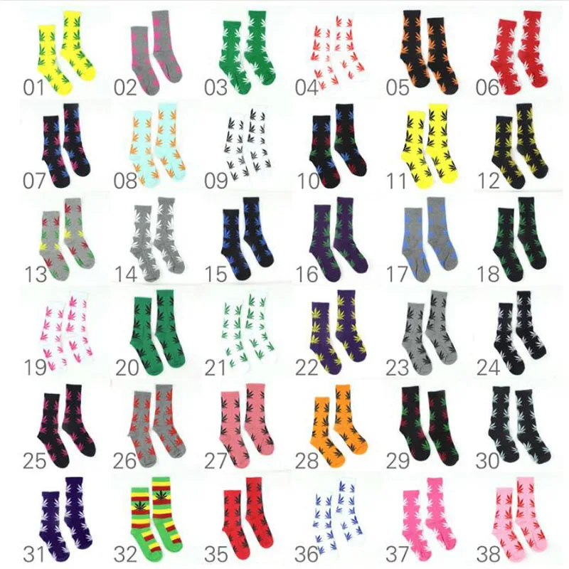 1 пара, мужские кленовые носки с листьями, модные носки с сорняками, длинные носки для скейтборда, носки для хип-хопа, Meias wo, мужские унисекс, Harajuku, конопли, Calcetines