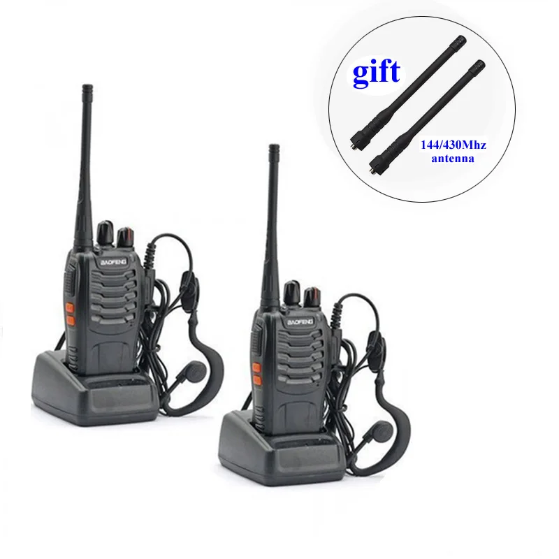 2 шт. Baofeng BF 888S портативная рация UHF 400 470 МГц 5 Вт 16CH VOX фонарик сканирующий монитор