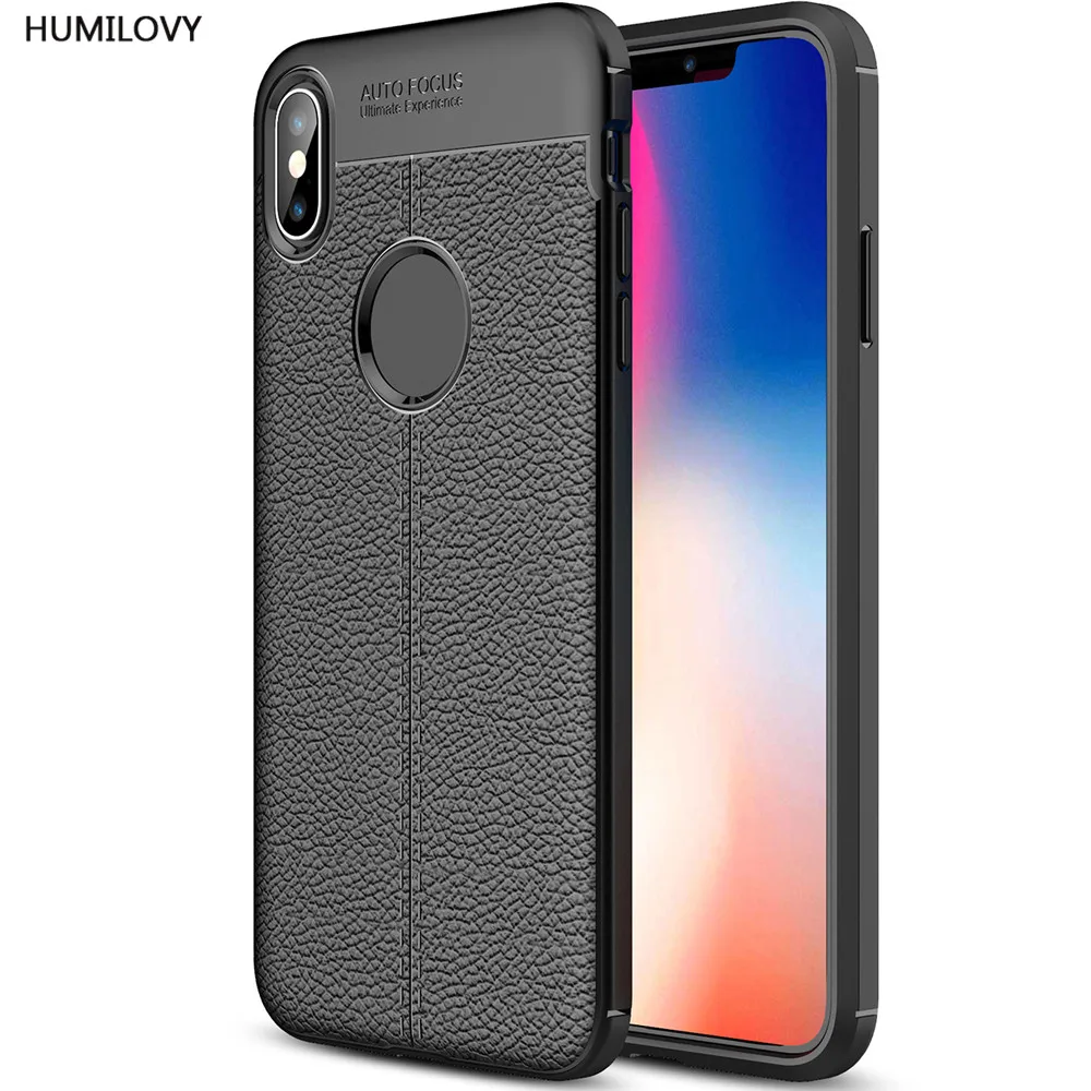 

For iPhone X Xs Max Case For iPhone XS Max Case Soft TPU Silicone Cases Shockproof Leather Cover For iPhone Xs XR X Cover Coque