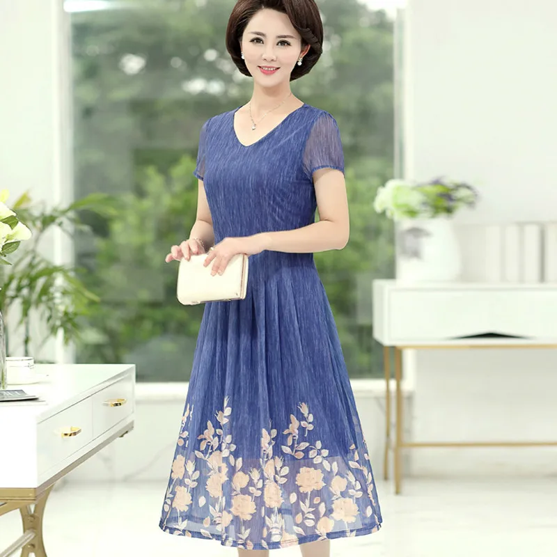 

Summer Casual Loose Floral Print Dress Women Short Sleeve V-Neck Party Dresses Female Elegant Vestidos Robe Femme Plus Size