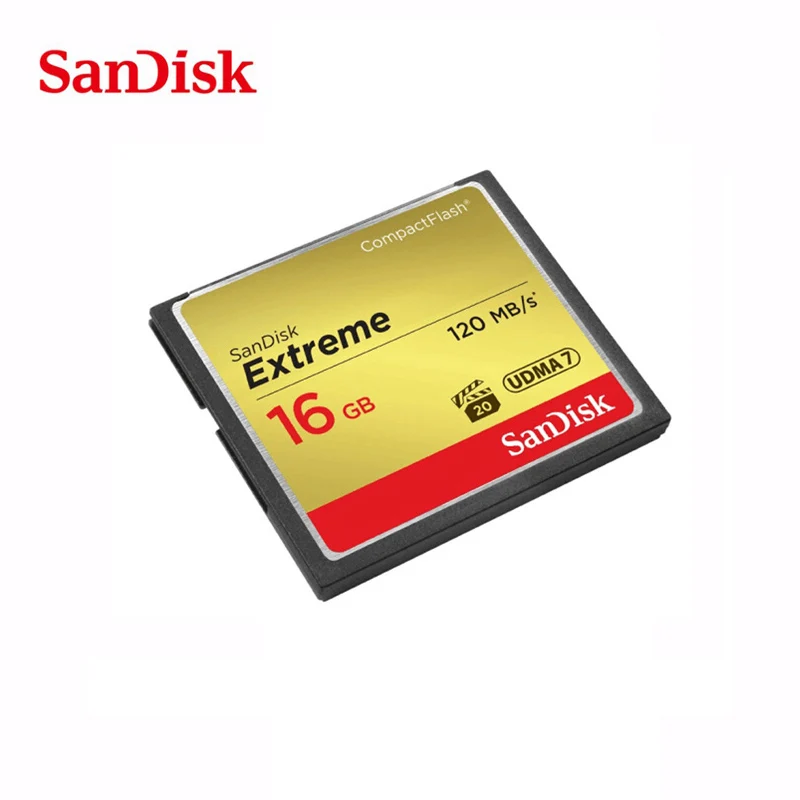 100% Original Sandisk Extreme Compactflash Memory CF Card 64GB 32GB 16GB Up to 120MB/s Read Speed for rich 4K | Компьютеры и офис