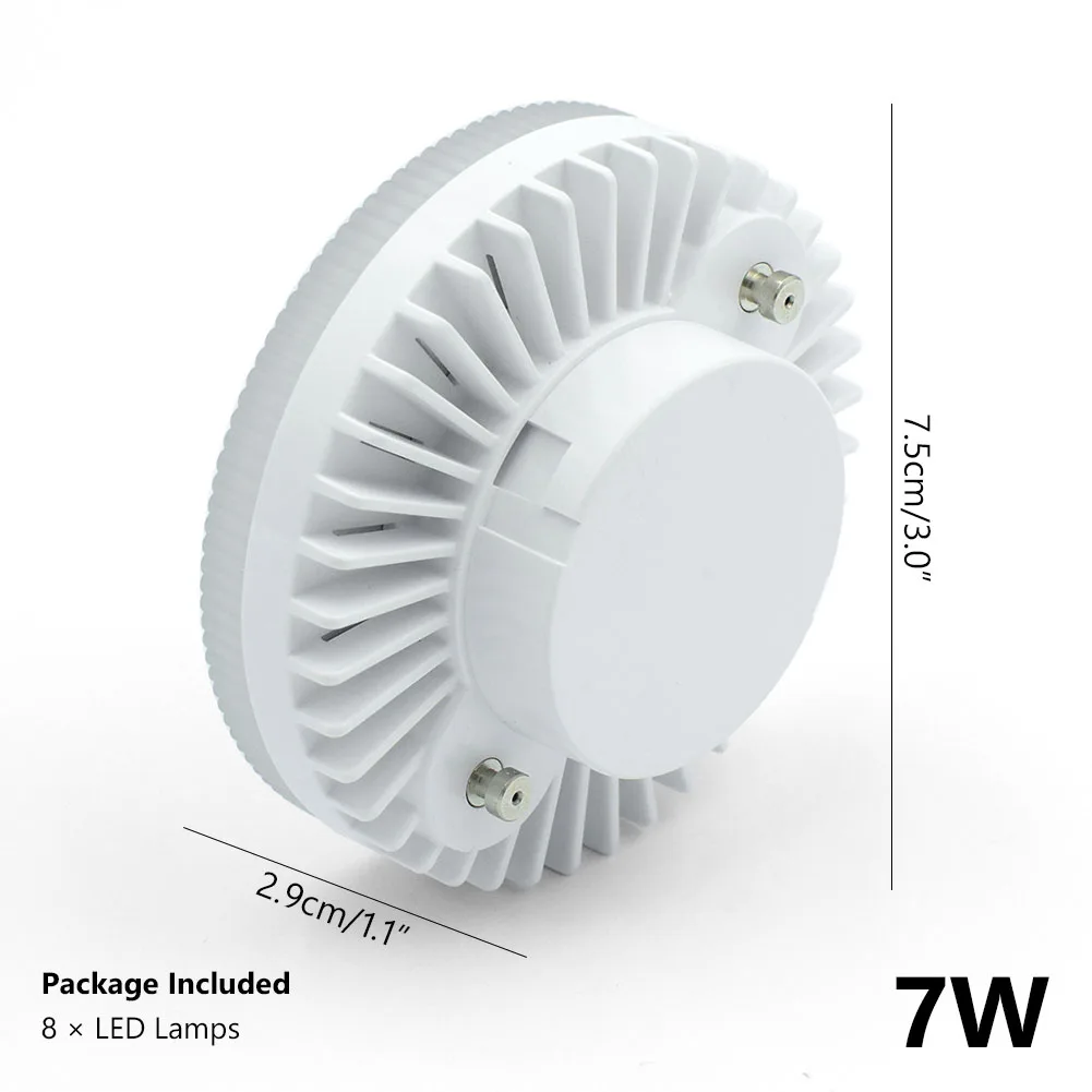 8 шт 5/7/9/12/15/18 Вт GX53 светодиодный вниз светильник круглый потолочный светильник супер яркий светодиодный лампа GX 53 110v 220v 240v потолочный светильник Точечный светильник - Испускаемый цвет: GX53 7W