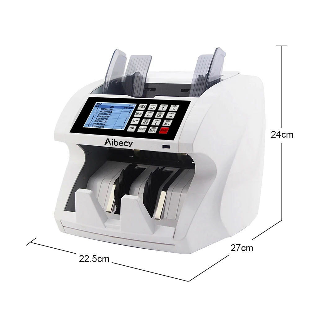Просвет мульти Функция денежных купюр денег счетчик с подсчета смешивания Функция финансовое оборудование