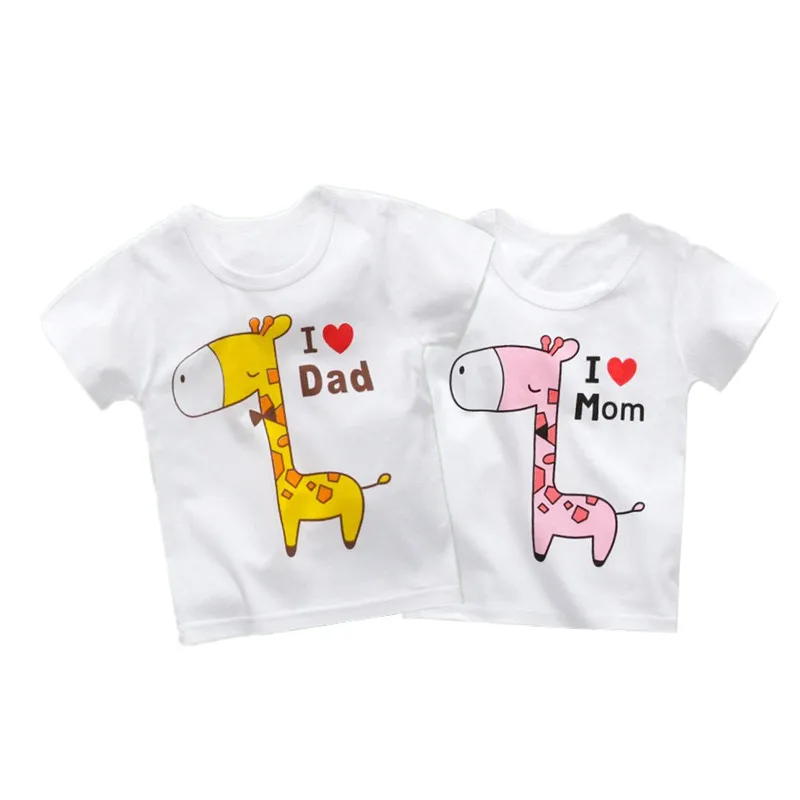 

2-6Y Cartoon Print Baby Boys Giraffe T Shirt For Summer Kids Boys Girls Fashion T-shirts Clothes Cotton Toddler Letter Tops Tees