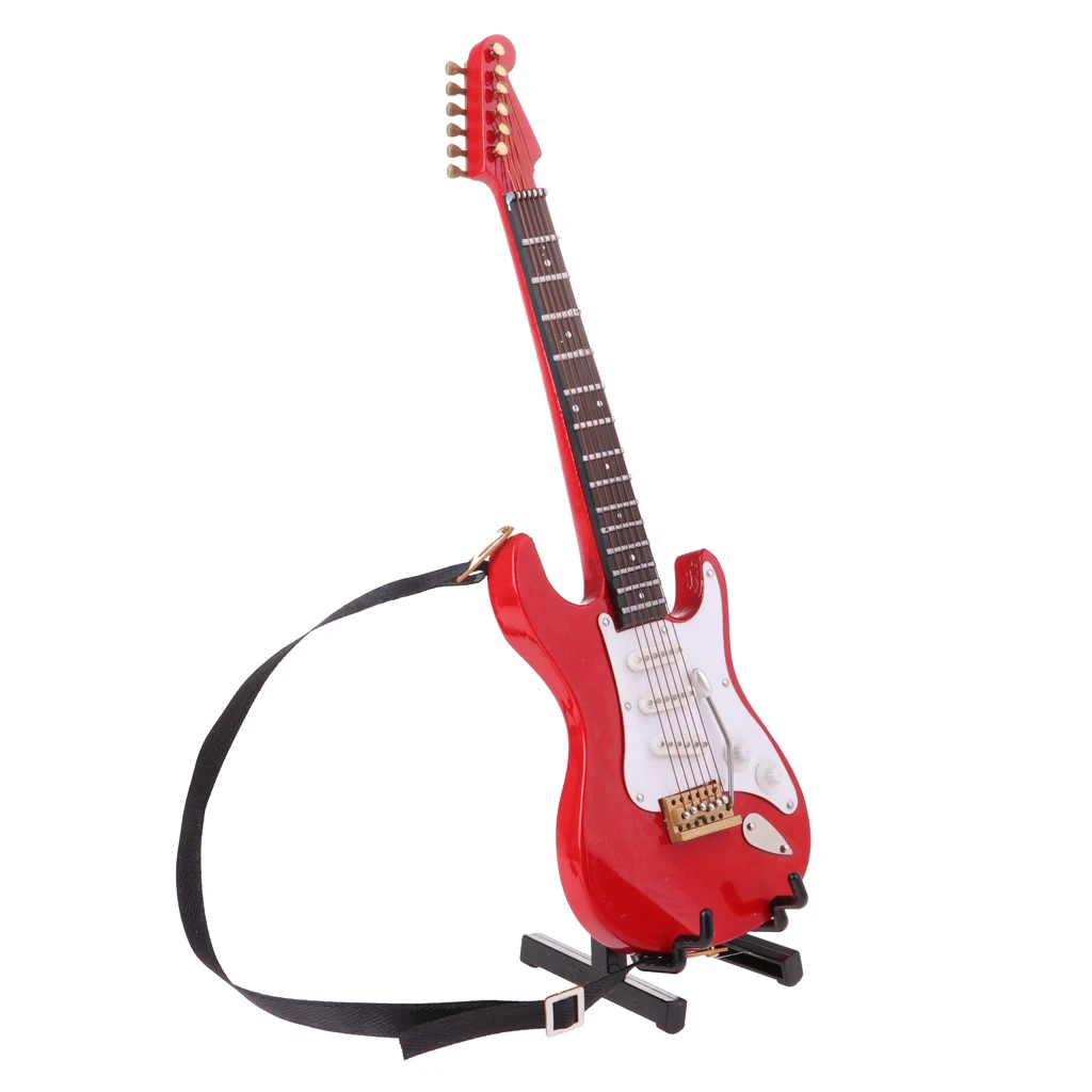 

1/6 Scale Wooden Electric Guitar Musical Instrument Model Replica with Stand and Box for 12'' Action Figure Hot Toys Accessories
