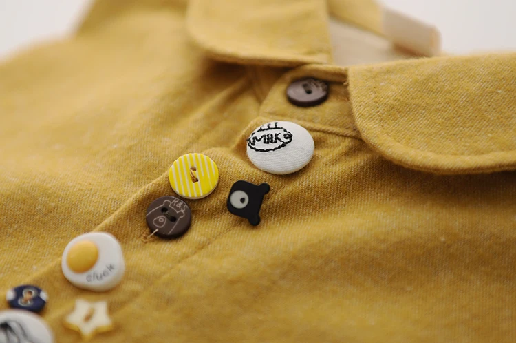 Colorful buttons peter pan collar long  sleeve Brushed cotton shirt blouse mori girl  autumn