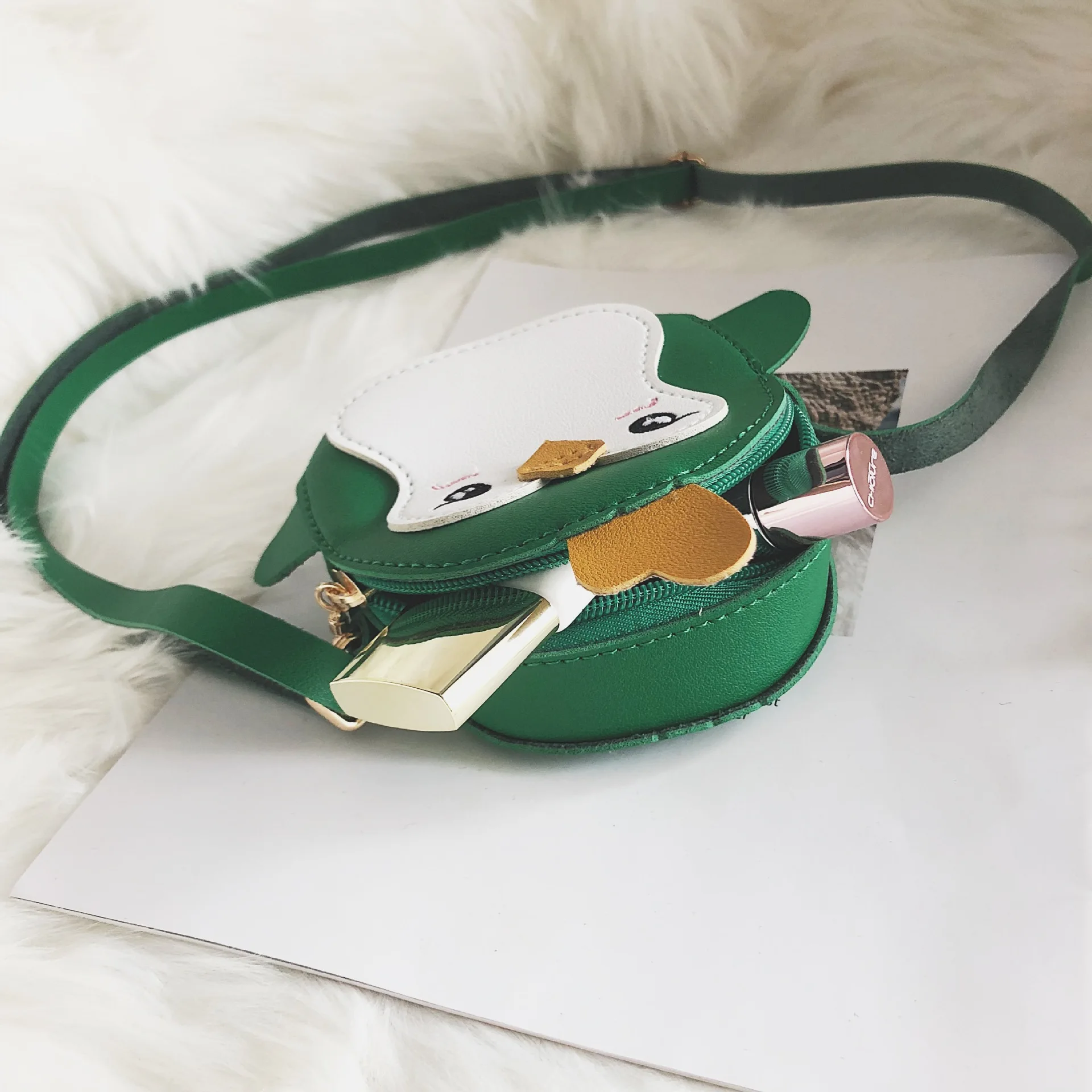  New 2019 Children Girls Messenger Bag Cartoon Penguin Cross Body Bags Handbag Kids Mini PU Leather  - 33005380230