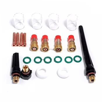 

23pcs TIG Welding Torch Gas Lens Kit #10 Pyrex Cup Professional Welding Glass Cup kit For WP-17/18/26 TIG Welding Torch
