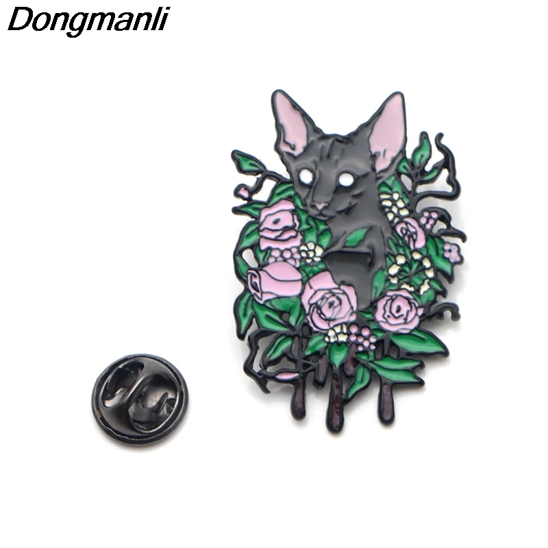 P3695 Dongmanli Sphynx Cat металлические эмалированные булавки и броши для нагрудных штифтов рюкзак сумки значок крутые подарки воротник ювелирные изделия