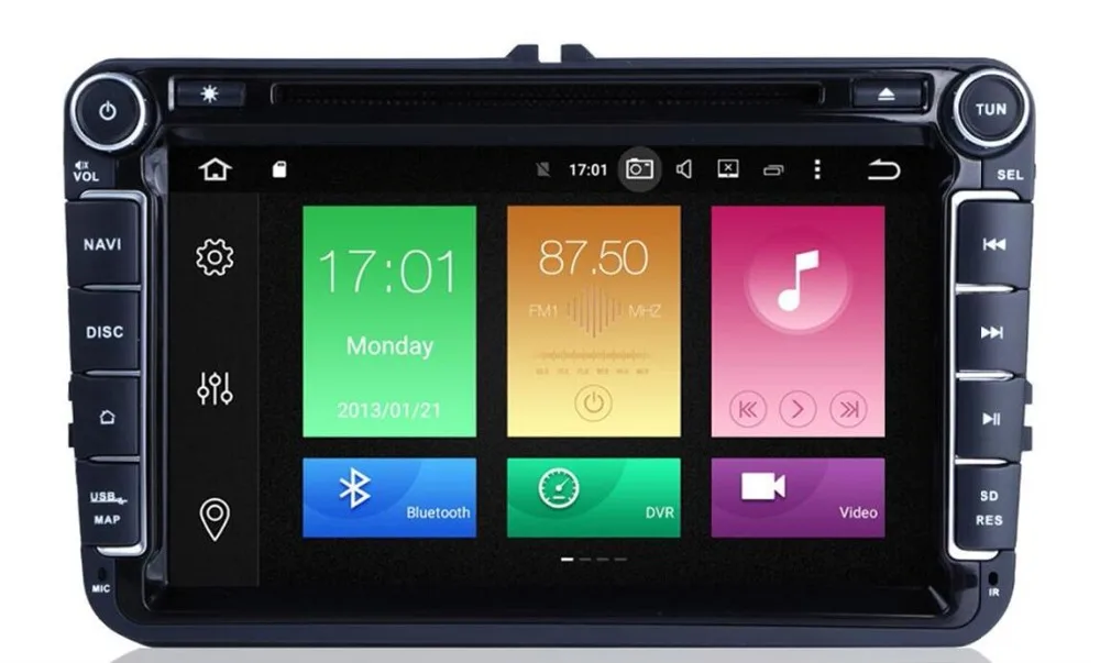 Perfect 2019 4 Core 2 Din 8 inch IPS 4 core Android 8.1 vw car dvd for Polo Jetta Tiguan passat b6 cc mirror link wifi Radio CD in dash 0