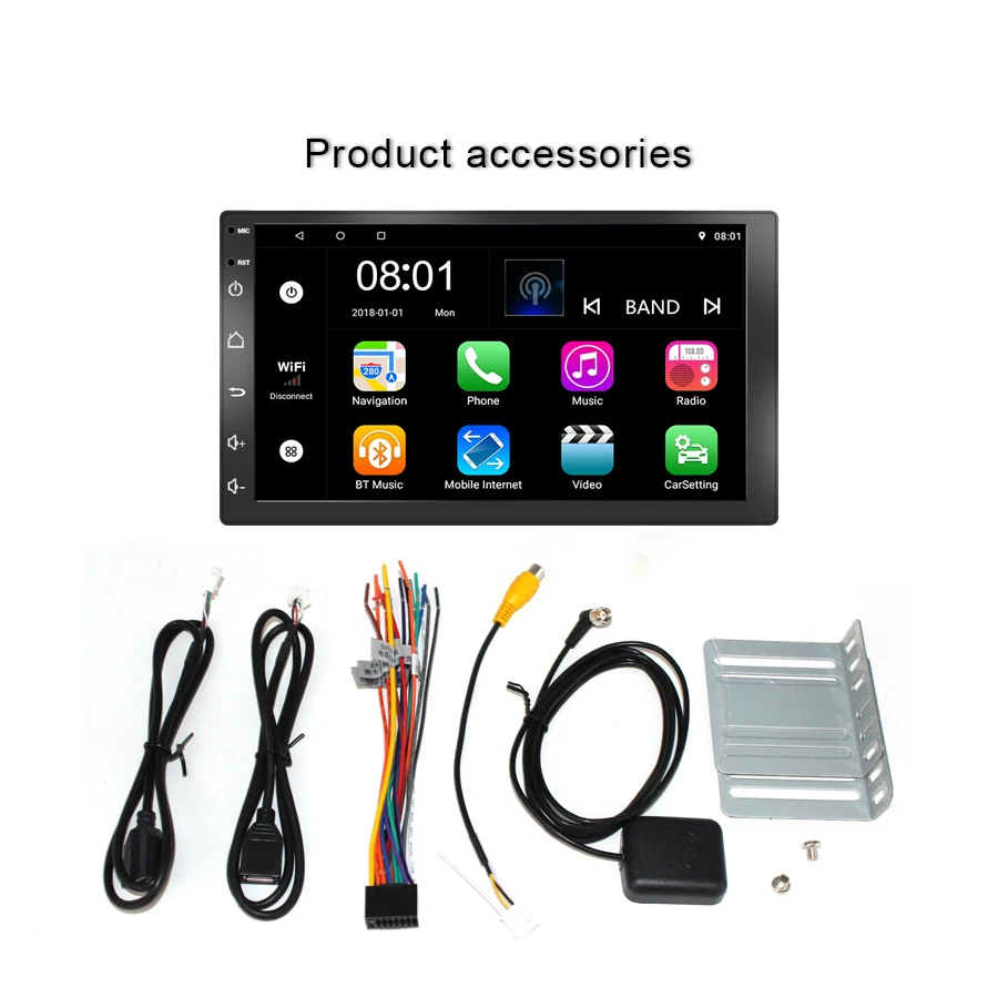 Автомобильный DVD плеер TOPSOURCE Универсальный 7 &quotWi Fi RDS AV OUT Android 1 GPS 2din автомобильное