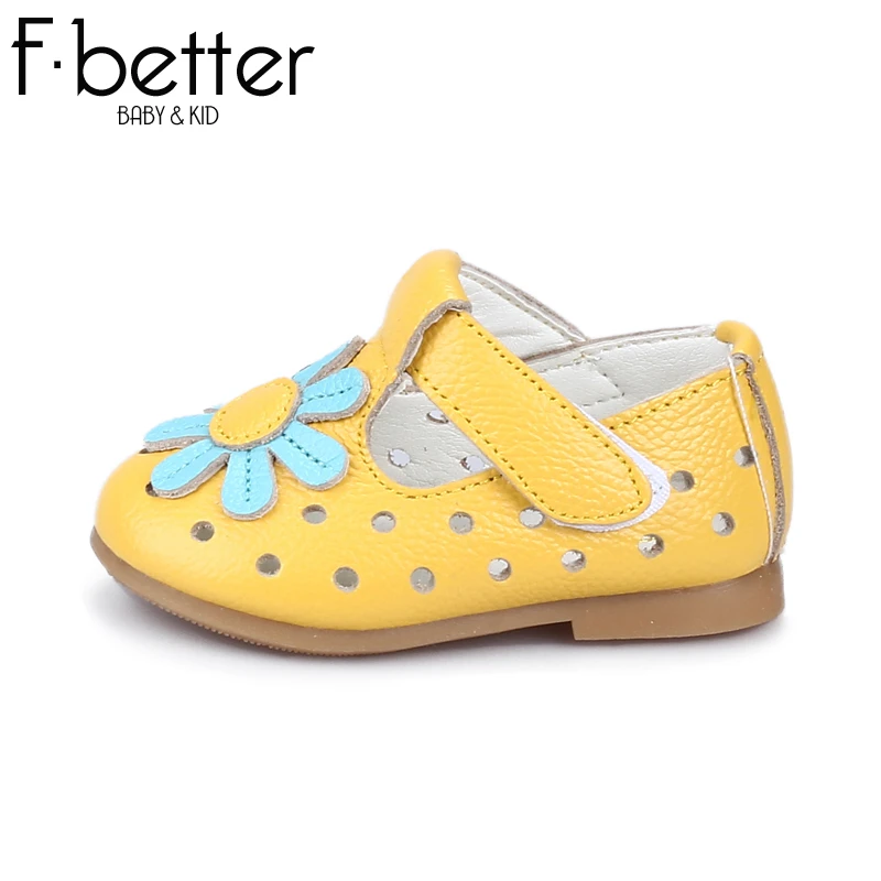 F.better Free Shipping Summer Baby Sandals Shoes For Girls 0 12 Month Genuine Leather Hook&loop