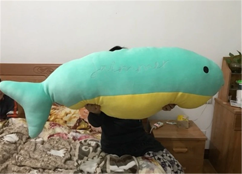 Dorimytrader Cuddly Soft Animal Fish Stuffed Pillow Doll Big Cartoon Fish Doll for Kids Adults Gift 110cm 90cm 70cm DY50045(14)