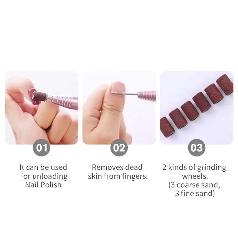 Pink/Silver 25000rpm 110-240V Metal Portable Easy to Operate Pen Shape Electric Nail Drill Machine