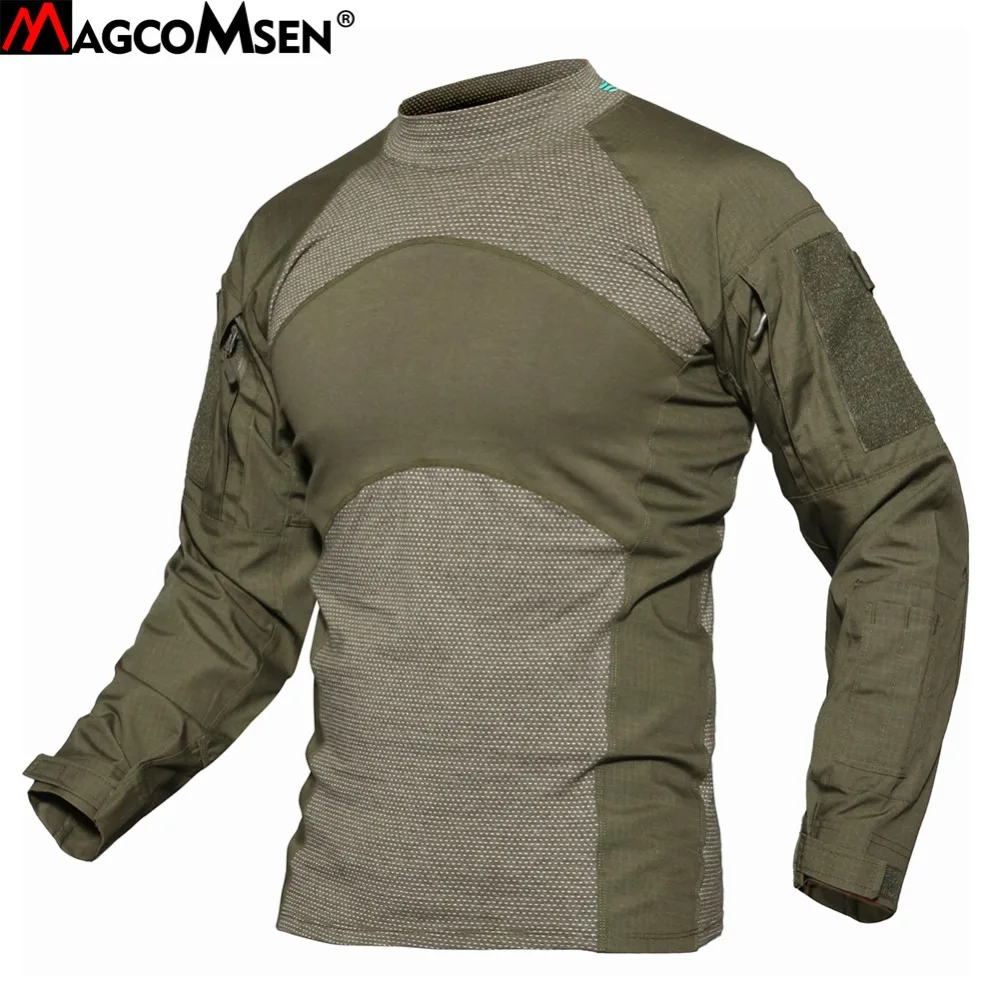 

MAGCOMSEN Summer Tactical T-shirts Men Long Sleeve Quick Drying Military Army Combat T-shirts Cotton Breathable Top Tees YWWS-17
