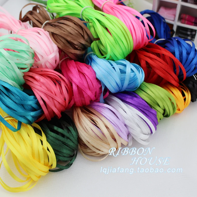 

30 kinds Of Colors (20 meters/lot) 1/8" (3mm) Single Face Satin Ribbon Webbing Decoration Gift Christmas Accessories DIY Ribbons
